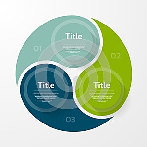 Vector circle infographic. Template for diagram, graph, presentation and chart. Business concept with three options, parts, steps