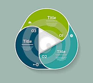 Vector circle infographic. Template for diagram, graph, presentation and chart. Business concept with three options, parts, steps