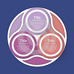 Vector circle infographic. Template for diagram, graph, presentation and chart. Business concept with three options, parts, steps
