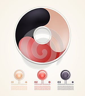 Vector circle infographic. Template for diagram, graph, presentation and chart. Business concept with three options, parts, steps