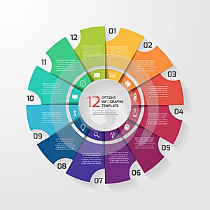 Vector circle infographic template for graphs, charts, diagrams.