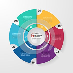 Vector circle infographic template for graphs, charts, diagrams.