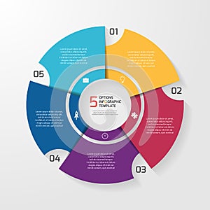 Vector circle infographic template for graphs, charts, diagrams.