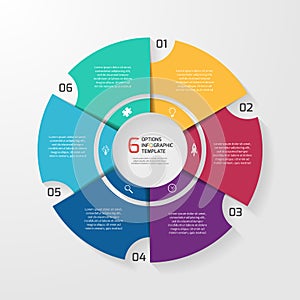 Vector circle infographic template for graphs, charts, diagrams. photo