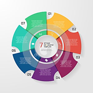 Vector circle infographic template for graphs, charts, diagrams.