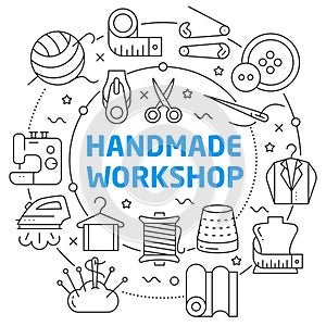 Vector circle lines illustration