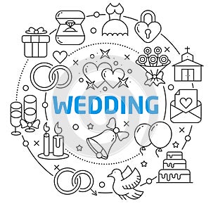 Vector circle lines illustration