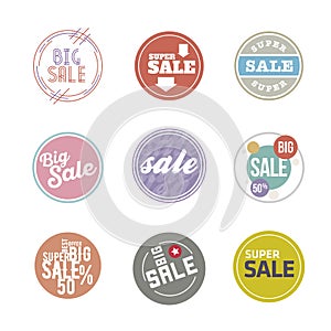 Vector Circle Sale Sticker Set