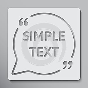 Vector Circle Speech Bubble Quote Blank Template.