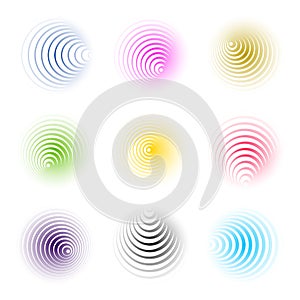 Vector circle spiral creative design elements set