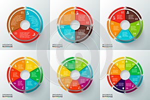 Vector circles with arrows for infographic.