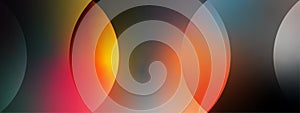 Vector Circles in Red, Yellow and Black Gradient Background Banner