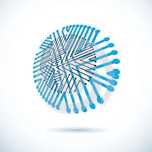 Vector circuit board, digital technologies abstraction. Computer