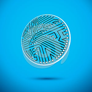 Vector circuit board, digital technologies abstraction. Computer microprocessor scheme.