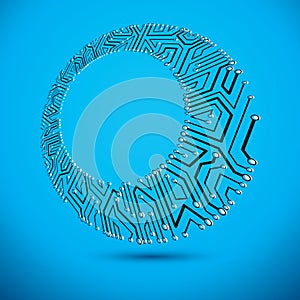 Vector circuit board, digital technologies abstraction. Computer