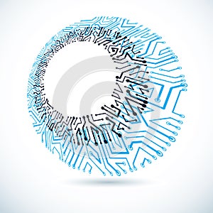 Vector circuit board, digital technologies abstraction. Computer