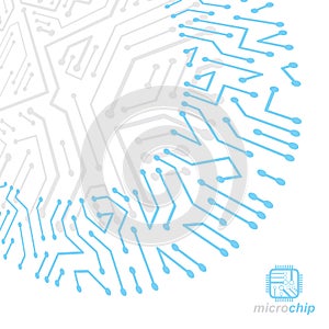 Vector circuit board, digital technologies abstraction. Computer microprocessor scheme, futuristic design. Microprocessor scheme
