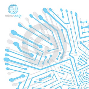 Vector circuit board, digital technologies abstraction. Computer microprocessor scheme, futuristic design. Microprocessor scheme