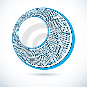 Vector circuit board, digital technologies abstraction. Computer microprocessor scheme, futuristic design. Microprocessor scheme