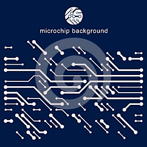 Vector circuit board, digital technologies abstraction. Computer microprocessor scheme, futuristic design. Microprocessor scheme