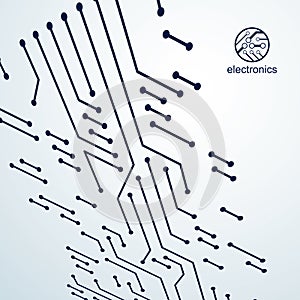 Vector circuit board, digital technologies abstraction. Computer microprocessor scheme, futuristic design. Microprocessor scheme