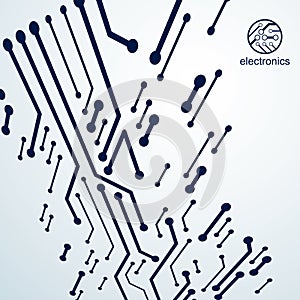 Vector circuit board, digital technologies abstraction. Computer microprocessor scheme, futuristic design. Microprocessor scheme