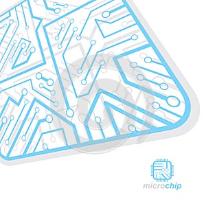 Vector circuit board, digital technologies abstraction. Computer microprocessor scheme, futuristic design. Microprocessor scheme