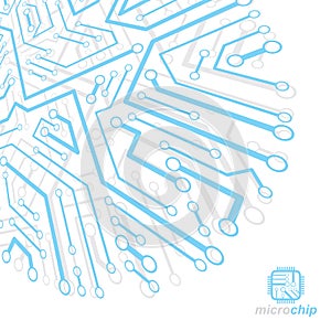 Vector circuit board, digital technologies abstraction. Computer