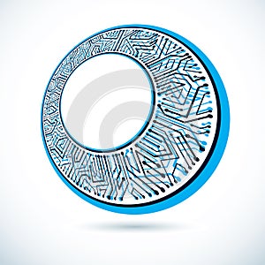 Vector circuit board, digital technologies abstraction. Computer