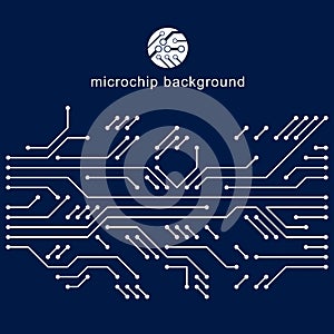 Vector circuit board, digital technologies abstraction. Computer