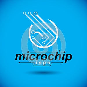 Vector circuit board, digital technologies abstraction. Computer microprocessor scheme, futuristic design. Modern technology