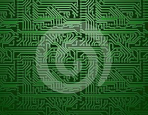 Vector circuit board green background