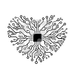 Vector circuit board heart