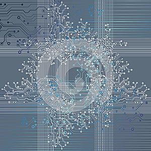 Vector circuit board illustration. Abstract technology. EPS 10