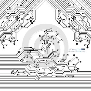 Vector circuit board illustration. Abstract technology. EPS 10