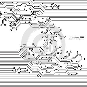 Vector circuit board illustration. Abstract technology. EPS 10