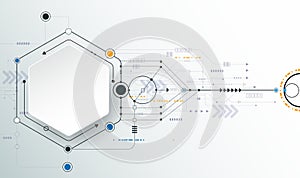 Vector circuit board, Paper polygonal on light gray color background