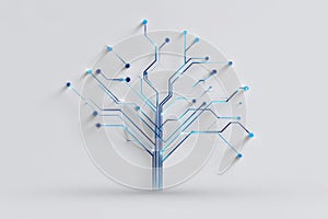 Vector circuit tree design with a minimal and modern aesthetic