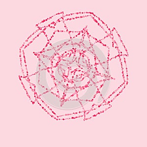 vector circular pattern on a pink background abstract design