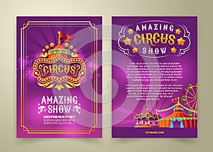 Vector circus flyer, banner