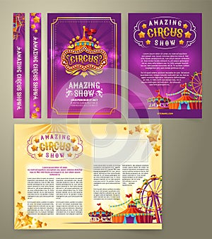 Vector circus flyer, banner