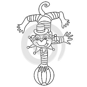 Vector Circus Monkey Performing