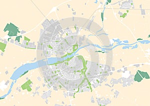 Vector city map of Badajoz, Spain