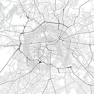 Vector city map of Berlin in black and white