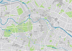 Vector city map of Berlin with well organized separated layers.