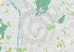 Vector city map of Grenoble, France