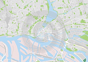 Vector city map of Hamburg, Germany