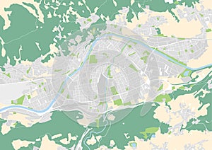 Vector city map of Innsbruck, Austria