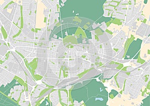 Vector city map of Karlsruhe, Germany