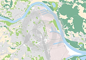 Vector city map of Linz, Austria
